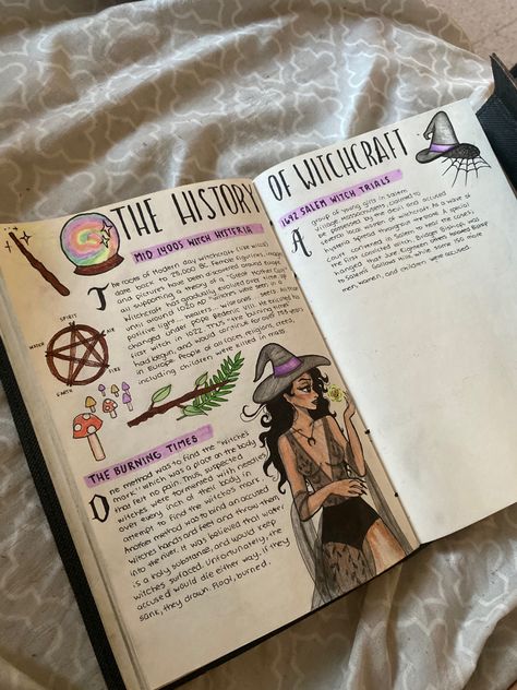 Aesthetic Grimoire Pages, Book Of Shadows Drawing Ideas, Book Of Shadows Diy Cover, Wiccan Journal Ideas, Whitcraft Aesthetic, Book Of Shadows About Me Page, Grimore Books Ideas, Witch Book Aesthetic, Witch Asethic