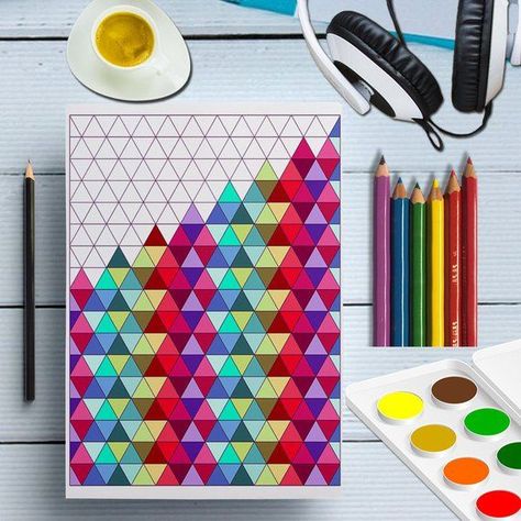 Patterns Doodle, Notesbog Design, Patterns Painting, Patterns Drawing, Geometric Coloring Pages, Colorful Geometric Pattern, Abstract Coloring Pages, Heart Coloring Pages, Coloring Bookmarks