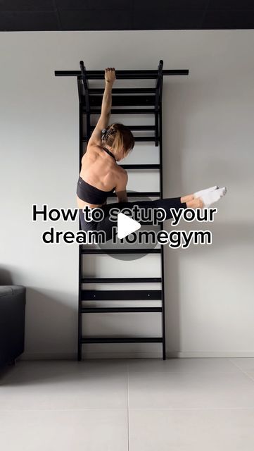 NALAMOVES on Instagram: "How to setup your Dream Home Gym🖤  These Wall Bars can be effortlessly put together by anyone, even without prior experience. Putting them together takes less than an hour and the result is a beautiful addition to your home decor that allows for incredible functional bodyweight training!   Everything is included in the package except for the drill (and the girl) 😂  Level up your home workouts by getting the @nala.moves Wall Bars from nalamoves.com today!🖤  #homegym #fitness #homeworkout #strengthtraining #homedecor #workoutmotivation #wallbars #activelifestyle #wallbars #bodyweighttraining #aesthetic" Wallbars Home Gym, Home Calisthenics Gym, Resistance Band Wall Mount, At Home Gym Ideas, Calisthenics Aesthetics, Aesthetic Home Gym, Wall Gym, Calisthenics Gym, Wall Bars