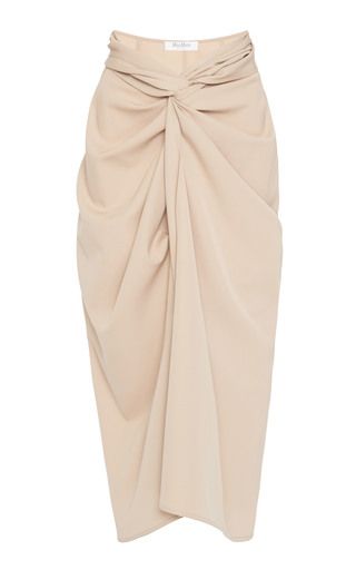 Uva Lightweight Wool Draped Skirt by Max Mara | Moda Operandi Elegant Skirts, Pencil Skirt Casual, Beige Skirt, Women Streetwear, High Waisted Pencil Skirt, Rock Chic, Glam Dresses, Mode Hijab, 가을 패션