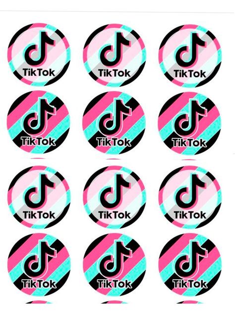 Tiktok cupcake toppers Tiktok Cupcake Topper Printable, Tiktok Cupcake Ideas, Tiktok Cake Toppers Printable, Tiktok Cupcakes, Anchor Stencil, Tiktok Cake, Cake Stickers, Cupcake Toppers Free, Baking Logo Design