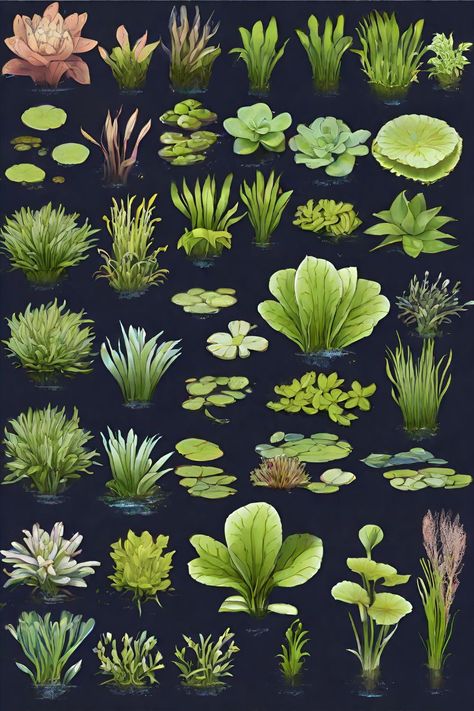 There are three different types of plants that you can grow in ponds: plants that are fully submerged, plants that float on the surface, and plants that grow around the edge. They are useful for providing shelter for aquatic wildlife, and keeping the water clear and oxygenated. This post lists 31 plants for a healthy pond. Best Water Landscapes Edge Aquatic Floating Area Underwater Banks Plants That Survive In Water, Plants That Grow In Water, Water Only Plants, Submerged Plants, Pond Underwater, Water Plant With Fish, Bamboo Aesthetic, Water Plants For Ponds, Plants For Ponds