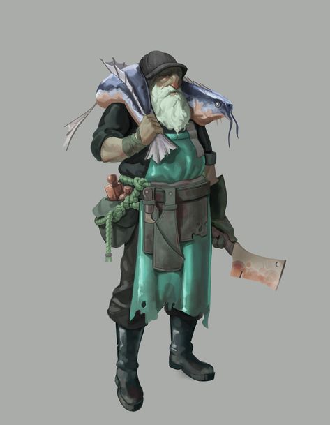 ArtStation - The Butcher and Beast Part 1, Zach Causey Butcher Oc, Eldritch Beast, Butcher Character, The Butcher, Character Description, Dnd Characters, Roleplaying Game, Small Town, Character Drawing