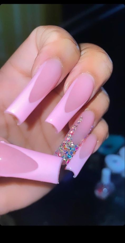 Pink Tip Nails, Acrylic Toe Nails, Hard Nails, Girly Acrylic Nails, French Acrylic Nails, Classy Acrylic Nails, Acrylic Nails Coffin Pink, Unique Acrylic Nails, Nails Only