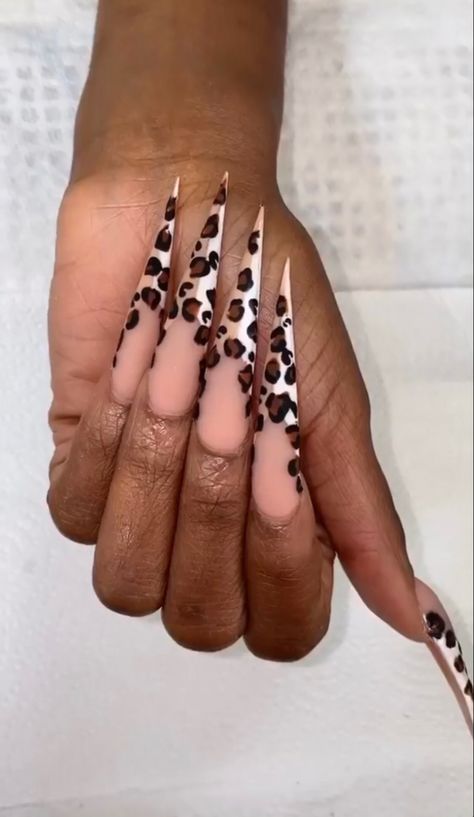 Stilleto Cheetah Nails, Xxl Nail Designs, Stelleto Nails, Cheetah Nail Designs, Stilleto Nails Designs, Cheetah Print Nails, Gel Press On Nails, Madam Glam, Cheetah Nails