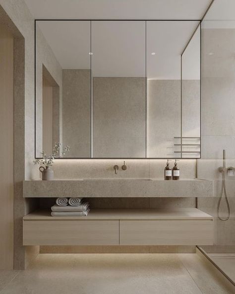 RENDER LOVERS on Instagram: "Renders by: @tory_des Do you guys like this bathroom?😍 #renderlovers" Minimalist Aesthetic Beige, Bathroom Tile Design Ideas, Architect Interior Design, Tile Design Ideas, Bathroom Big, New Bathroom Ideas, Beige Bathroom, Decor Baie, Bathroom Design Inspiration