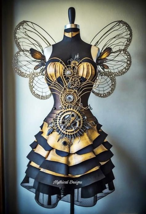 Bee Costume, Fantasy Dresses, Steampunk Costume, Fantasy Gowns, Fantasy Costumes, Fantasy Dress, Costume Outfits, Fantasy Clothing, Steampunk Fashion