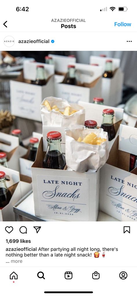 Wedding After Party Food, After Party Food, Late Night Wedding Snacks, Wedding Late Night Snacks, Late Night Wedding, Sand Cake, Snack Cart, Wedding Snacks, Instagram Cake