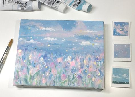 Aesthetic Acrylic Painting, Oil Pastel Art, Landscape Art Painting, Cute Paintings, Diy Canvas Art Painting, Amazing Art Painting, Ethereal Art, Mini Canvas Art, Art Inspiration Painting