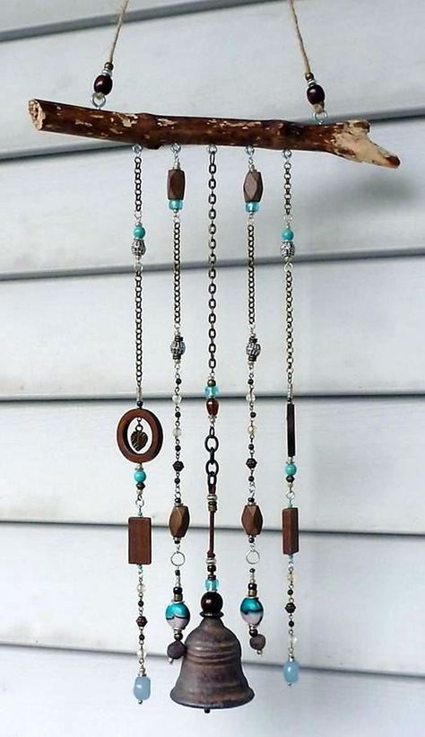 Mobile Garden, Windchimes Diy, Carillons Diy, Make Wind Chimes, Wind Chimes Homemade, Wind Chimes Craft, Wind Bell, Diy Wind Chimes, Rain Chain