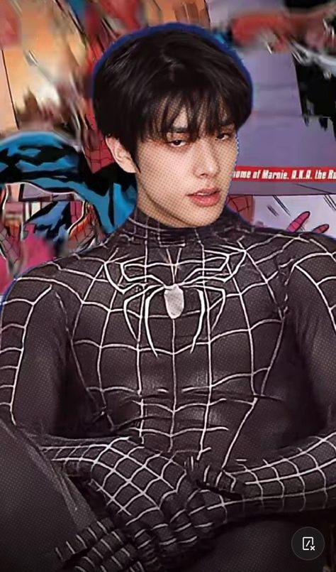 Enhypen Spiderman, Jake Abs, Shirtless Actors, Spiderman Suits, Handsome Asian Men, Jake Enhypen, Cute Asian Guys, Savage Kids, Attractive Guys