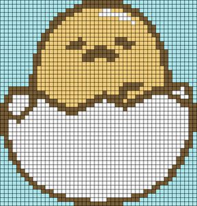 Gudetama Alpha Pattern, Sanrio Tapestry Crochet, Alpha Patterns Sanrio, Gudetama Perler, Gudetama Pixel Art, Sanrio Alpha Pattern, Accent Wall Colors Bedroom, Sanrio Pixel Art, Gudetama Egg