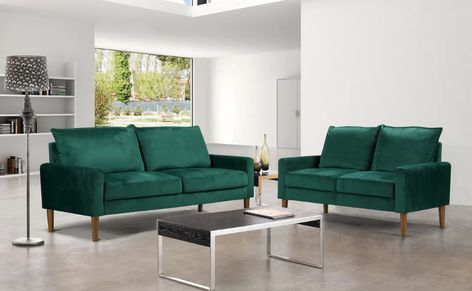 Bottle Green Sofa, House Color Schemes, Green Sofa, Small Sofa, Living Room Set, Modern Minimalism, Livingroom Layout, Bottle Green, Warm Brown