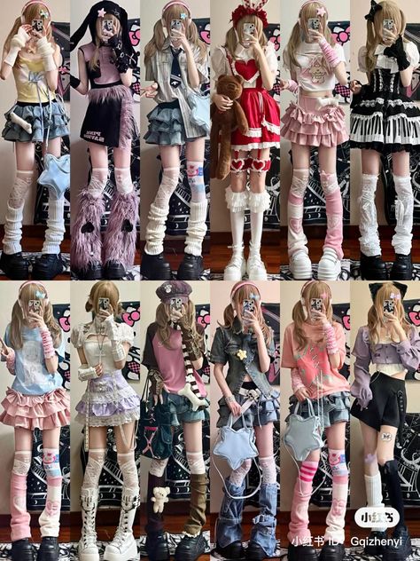 Kawaii Outfit Ideas, Estilo Harajuku, 일본 패션, Harajuku Outfits, Gyaru Fashion, Kawaii Fashion Outfits, Y2k Outfits, Swaggy Outfits, J Fashion