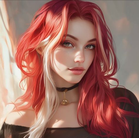 Ginger Female Character Art, Rp Characters Female, Anime Female Red Hair, Red Haired Character Design, Red Hair Female Character Art, Blonde Hair Characters, Red Hair Woman, Digital Portrait Art, Redhead Girl