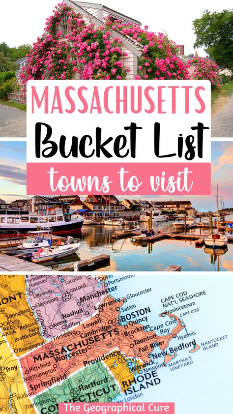 Pinterest pin for places to visit in Massachusetts Massachusetts Day Trips, Places To Visit In Boston Ma, Places To Go In Massachusetts, Places To See In Massachusetts, Trip To Massachusetts, New England Massachusetts, South Lee Massachusetts, North Hampton Massachusetts, Best Places To Visit In New England