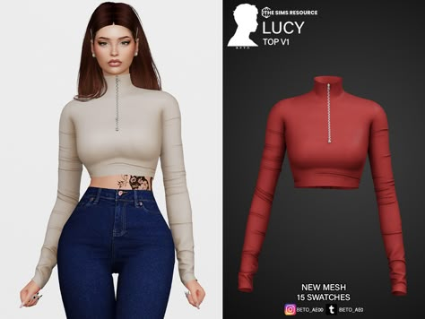 Sims 4 Cc Long Sleeve Crop Top, Sims 4 Women Tops, Sims 4 Cc Clothes Female Baddie, The Sims Resource Tops, Sims 4 Cc T Shirts Female, Sims 4 Cc Tops Shirts, Sims 4 Shirts Female, Sims Resource Clothes, Sims 4 Cc Clothes The Sims Resource