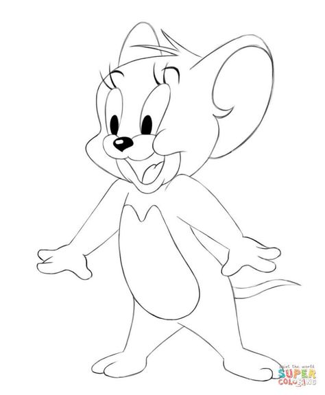 Jerry Tom E Jerry Desenho, Tom And Jerry Art Drawing, Tom And Jerry Drawings, Jerry Drawing Easy, Tom Jerry Drawing, Tom Y Jerry Dibujos, Drawing Tom And Jerry, Tom And Jerry Sketch, Jerry Sketch