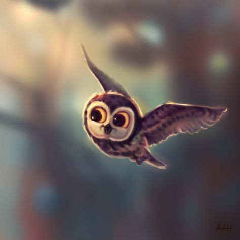 Owl flying happily, Okan Bülbül on ArtStation at https://www.artstation.com/artwork/0K9AE Owl Flying, Owl Posters, Owl Artwork, Owl Stickers, Advocate Art, Owl Wall, Marbella, Funny Stickers, Owls