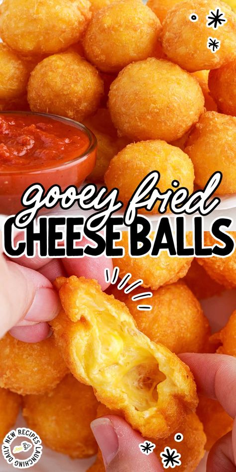 Fried Cheese Balls Breaded Cheese Balls, Deep Fried Cheese Balls, Fried Cheese Balls Recipe, Fried Cheese Balls, Fried Cheese Bites, Cheese Balls Recipe, Cheese Ball Recipes Easy, Cheddar Cheese Ball, Football Appetizers