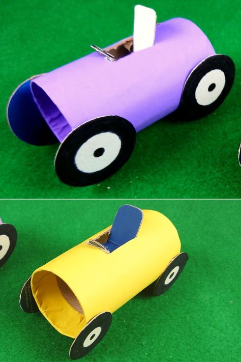 Tissue Roll Art, Rolling Car, Paper Car, Car Craft, Paper Plate Crafts, Crafts For Boys, Plate Crafts, Art Activities For Kids, Class Activities