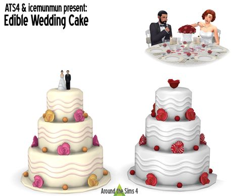 Around the Sims 4 | Custom Content Download | Edible Wedding Cake Maxis Skin Sims 4, Sims 4 Wedding Cake, Cake Sims 4, Sims 3 Wedding, Sims 4 Wedding Dress, Around The Sims 4, Wedding Cake Setting, How To Make Wedding Cake, Nursing Cake