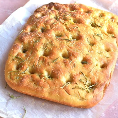 Whole Wheat Focaccia Bread - Cook With Renu Mediterranean Bread, Foccacia Recipe, Garlic Flatbread, Wheat Flour Recipes, Foccacia Bread, Whole Wheat Sourdough, Rosemary Focaccia, Focaccia Bread Recipe, Wheat Bread Recipe