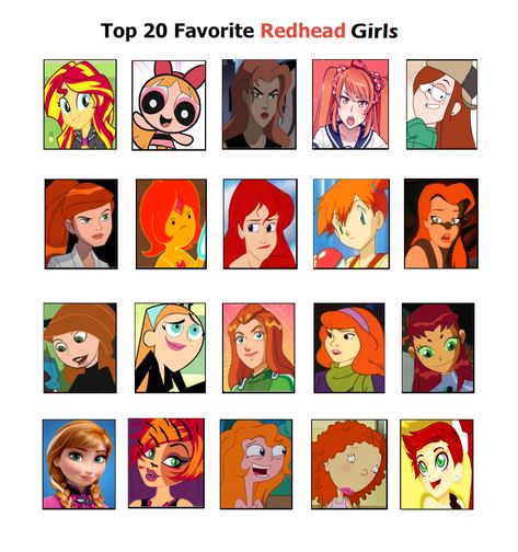 Emo Cartoon, Girl Character Names, Red Hair Costume, Red Hair Halloween Costumes, Red Head Halloween Costumes, Red Head Cartoon, Redhead Costume, Cartoon Characters Names, Characters With Red Hair