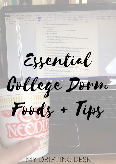 Dorm Foods, Organization Snacks, College Dorm Food, Dorm Room Food, College Food Hacks, College Dorm Checklist, College Dorm Organization, Dorm Room Checklist, College Snacks