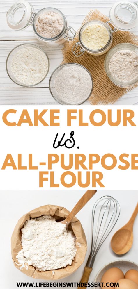 Cake flour vs. all-purpose flour - which one should you use and how can you know when to use it? Read our tips to find out more about different types of flour. Different Types Of Flour, Types Of Flour, All Purpose Flour, Cake Flour, Purpose Flour, How Can, Different Types, Flour, Baking