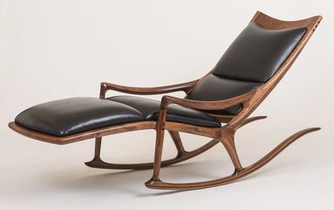 Rocking Chaise Lounge | Sam Maloof Sam Maloof, Rocking Chair Plans, Single Sofa, Chaise Lounge Chair, Patio Chairs, Rocking Chair, The Age, Chair Design, Table And Chairs