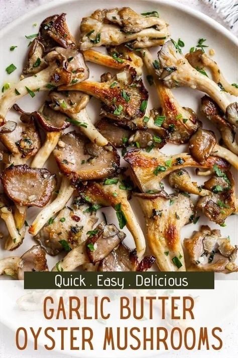 King Oyster Mushroom Recipe, Oyster Mushroom Recipe, Wild Mushroom Recipes, Mushroom Side Dishes, Cooked Oysters, Mushroom Recipes Healthy, Mushroom Dish, Mushroom Recipe, Quick Side Dishes