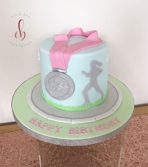 Cross Country Birthday Cake, Running Birthday Cake, Running Cakes Runners Birthday, Runner Cake Ideas, Country Birthday Cakes, Running Cake, 12th Birthday Cake, Country Birthday, Sport Cakes