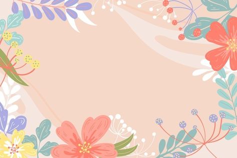 Hand drawn spring background | Free Vector #Freepik #freevector #background #flower #floral #nature Spring Flowers Background, Flower Background Design, Watercolour Texture Background, Background Flower, Spring Background, Desktop Wallpaper Art, Powerpoint Background Design, Drawn Floral, Paper Background Texture