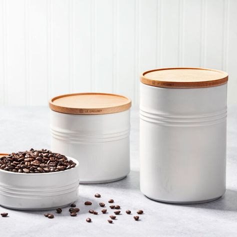 Storage Canisters Collection Shop | Le Creuset® Official Site Le Creuset Storage, Beef Ragu, Enameled Cast Iron Cookware, Colorful Storage, Best Butter, Butter Popcorn, Coffee Canister, Mini Muffin Pan, Storage Canisters