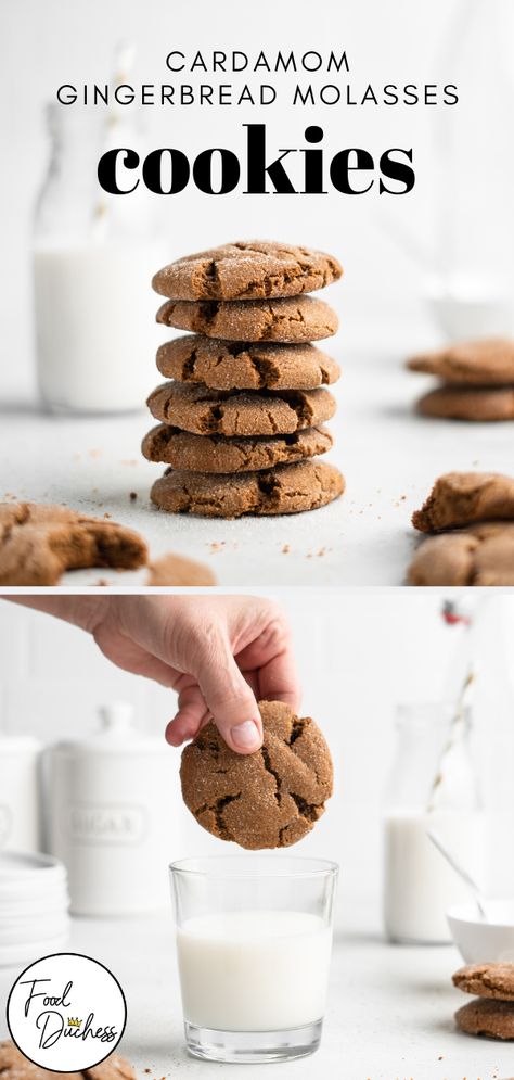 Gluten Free Molasses Cookies, Chewy Gingerbread Cookies, A Glass Of Milk, Ginger Molasses Cookies, Molasses Cookies, Roll Cookies, Spice Cookies, Ginger Cookies, Christmas Pudding