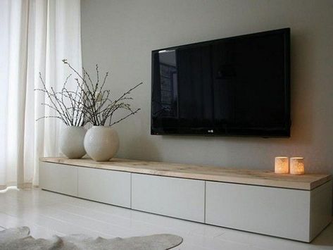 Tv Wall Decor Ideas, Living Room Wall Units, Living Room Tv Unit, Decor Ikea, Ikea Besta, Tv Wall Decor, Dekorasi Kamar Tidur, Tv Wall Design, Lounge Area