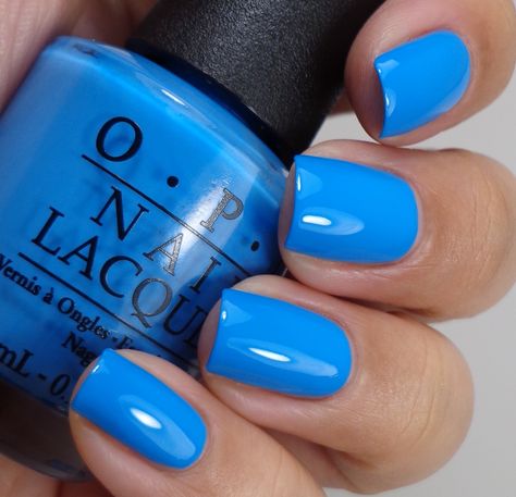 OPI No Room For The Blues Opi Blue Gel Polish, Opi Blue Colors, Opi Blue Nail Polish, Opi No Room For The Blues, Opi Bright Blue, Bright Blue Nail Polish, Opi Blue, Opi Nail Colors, Nails Blue