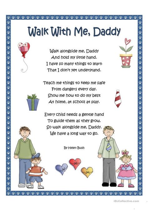 Walk With Me Daddy! - English ESL Worksheets for distance learning and physical classrooms Canvas Art Gifts, Special Gifts For Mom, Personalized Canvas Print, Indoor Air Pollution, Personalised Canvas, Daddy Gifts, Gold Ink, Custom Canvas, Canvas Poster