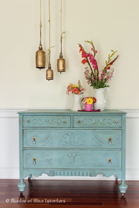 Turquoise painted furniture