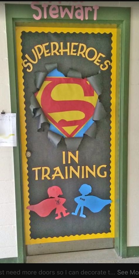 Superhero Classroom Door Decorations, Superhero Classroom Door, Superhero Preschool, Superhero Door, Hero Classroom Theme, Superhero Classroom Decorations, Spring Classroom Door, Classroom Door Decorations, Superhero Classroom Theme