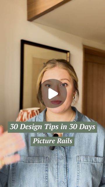 Olivia Caplan on Instagram: "Episode 12 of 30 Design Tips in 30 Days- Series 2.

A picture rail can be a great alternative to making holes in your wall to hang art.

Comment below your thoughts on this!

#interiordesignadvice #interiordesigner #homedecor #picturerail #design #decorating #renohacks #interiordesignproject #diy #rentalhacks #interiorsforrenters #artwork #homedecor" Hanging Picture Frame Rail Diy, Diy Picture Rail, Picture Rail Hanging, Picture Rail, Interior Design Advice, Hang Art, Diy Picture, Design Tips, Hanging Art