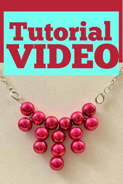 Make A Beaded Necklace, Diy Beaded Necklace, Diy Necklace Designs, Beaded Necklace Tutorial, Red Valentine, Wire Jewelry Designs, Beaded Necklace Diy, Necklace Tutorial, Necklace Design