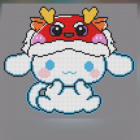 Sanrio Cross Stitch, Sanrio Perler Bead Patterns, Pokemon Cross Stitch Patterns, Hama Art, Pokemon Cross Stitch, Pixel Drawing, Diy Perler Bead Crafts, Pixel Crochet, Pixel Art Grid