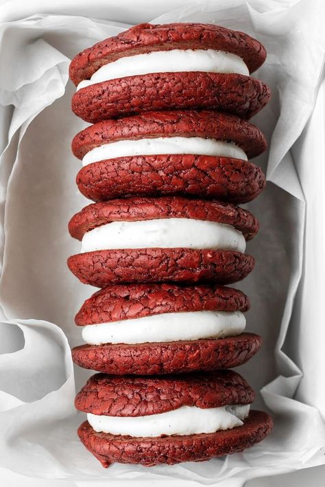 Sandwich Cookies Filling, Batch Baking, Pastry Ideas, Vanilla Cream Cheese, Batch Recipes, Vanilla Cream Cheese Frosting, Red Velvet Brownies, Baking Quotes, Small Batch Baking