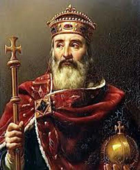 Charlemagne (c.742-814), also known as Karl and Charles the Great, was a medieval emperor who ruled much of Western Europe from 768 to 814. In 771, Charlemagne became king of the Franks, a Germanic tribe in present-day Belgium, France, Luxembourg, the Netherlands and western Germany. He embarked on a mission to unite all Germanic peoples into one kingdom, and convert his subjects to Christianity. Byzantine Catholicism, Noble Ranks, Balduino Iv, Byzantine Emperor, Imperiul Roman, Historical Portraits, Empire Romain, Holy Roman Empire, Early Middle Ages