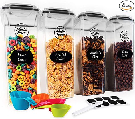 These are great ..... Perfect Pantry, Cereal Storage, Cereal Containers, Cereal Dispenser, Pantry Organizers, Chocolate Fruit, Rubber Ring, Airtight Food Storage, Plastic Container Storage