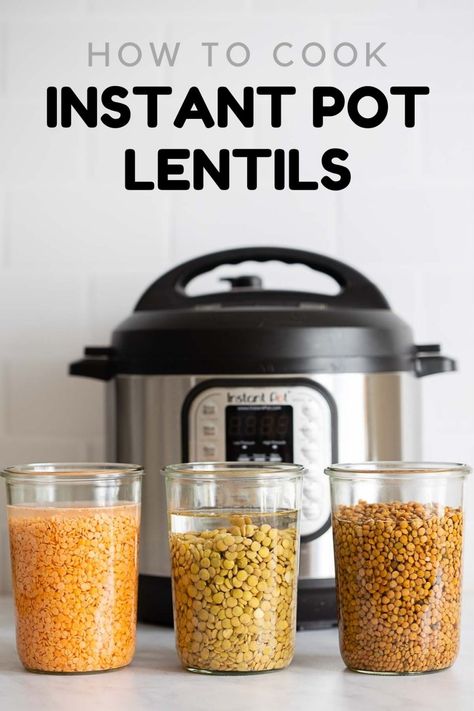 Step by step instructions on how to cook Lentils in the Instant Pot. Soaked or unsoaked. #lentils #instantpot #instantpotlentils #mealprep Instant Pot Lentils, Lentils Instant Pot, Cook Lentils, How To Cook Lentils, Lentils Recipe, Lentils Vegan, Full Meals, Healthy Instant Pot, Red Lentil Soup