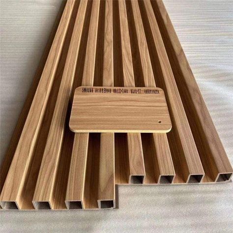 Pvc Wall Panels Designs, Wall Cladding Interior, Cladding Exterior, Wpc Wall Panel, Wooden Front Door Design, Wall Panel Design, Pvc Wall Panels, Wooden Wall Panels, Wood Plastic Composite