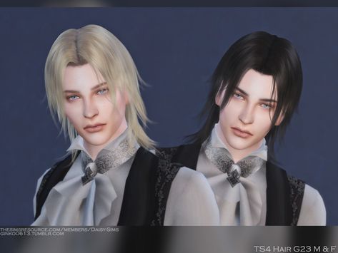 Daisy-Sims' DaisySims Male & Female Hair G23 Vampire Hair, Ts4 Hair, Sims 4 Hair Male, Male Hairstyles, Mod Hair, The Sims 4 Skin, The Sims 4 Pc, Hair Male, Sims 4 Anime